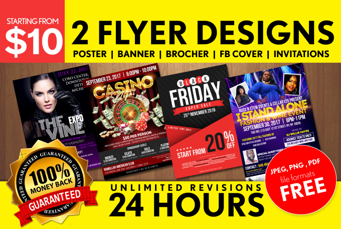 Gig Preview - Design 2 flyer designs in 24 hours