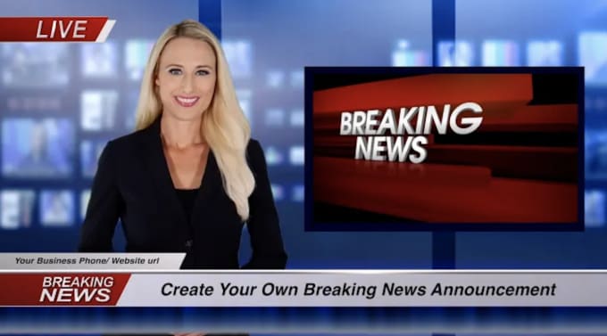 Gig Preview - Create a breaking news spokesperson video