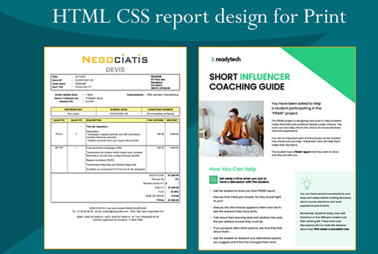 Gig Preview - Report design from PDF, PSD, image to HTML,CSS for print