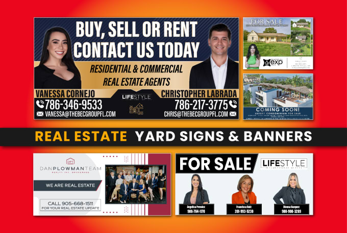 Gig Preview - Design professional real estate yard signs and banners