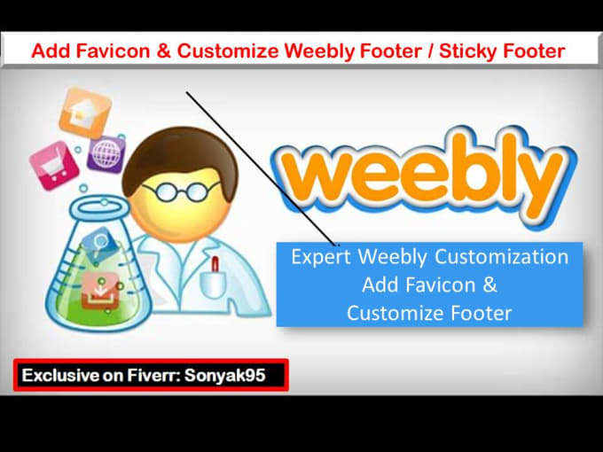 Gig Preview - Customize, update your weebly website footer, and do favicon integration