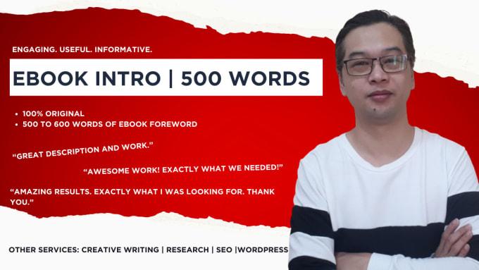 Gig Preview - Write ebook introduction with 500 words