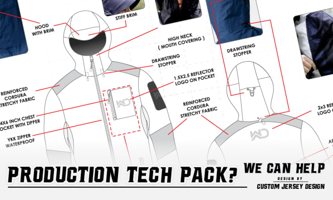 Gig Preview - Do production tech pack design for sports and activewear