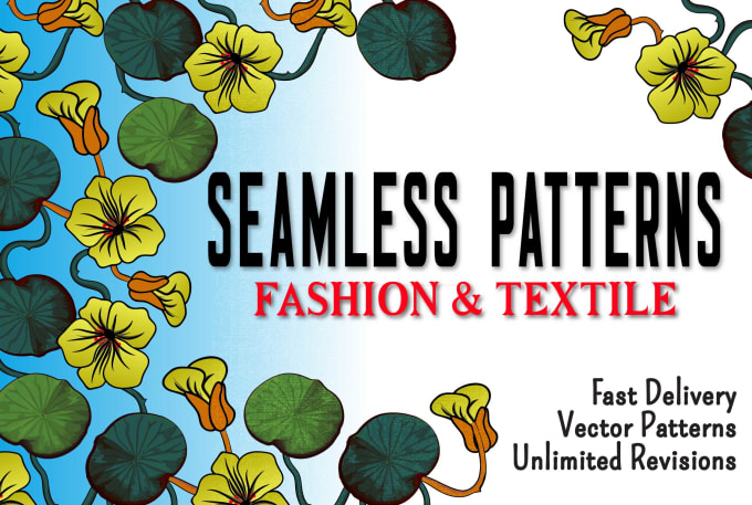 Gig Preview - Design seamless vector patterns repeat textile fabric prints