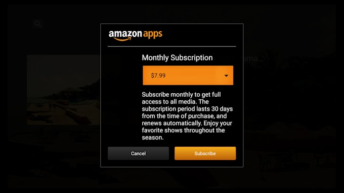 Gig Preview - Add subscription to amazon fire app