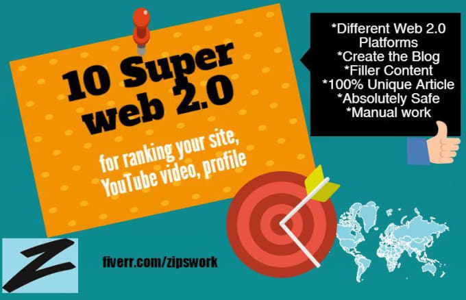 Gig Preview - Do 10 super web 2,0 for off page SEO