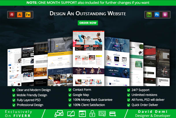 Gig Preview - Design outstanding homepage landing page and psd mock up