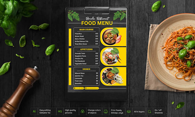 Gig Preview - Do restaurant menu design vistaprint