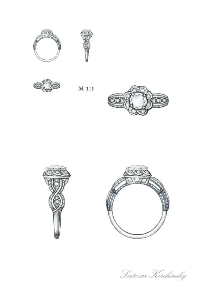 Bestseller - create a sketch design of your wedding ring