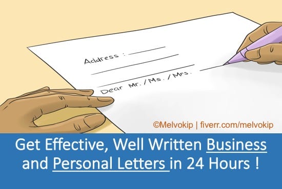 Gig Preview - Write effective business or personal letters for you