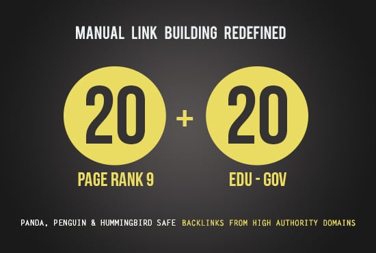 create 20 PR9 and 20 Edu Gov Authority SEO Backlink