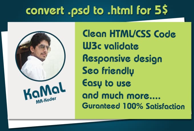 Gig Preview - Convert psd PDF to html