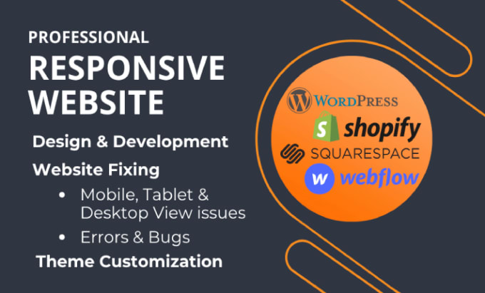 Gig Preview - Do wordpress, shopify shogun, webflow, square web design, develop and redesign