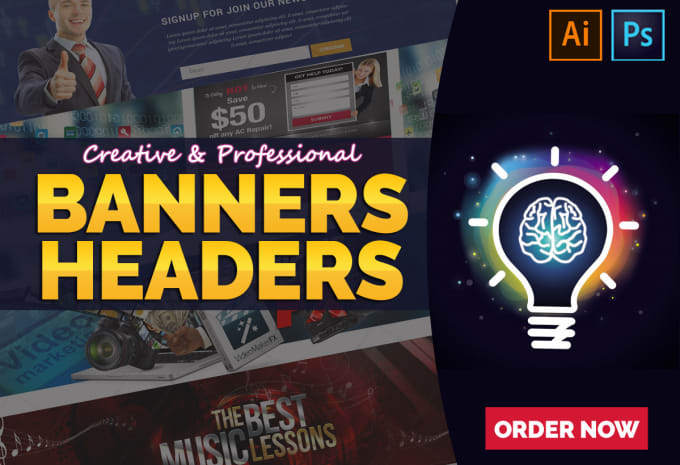 Gig Preview - Design web banner, ads, header, hero and social media graphics