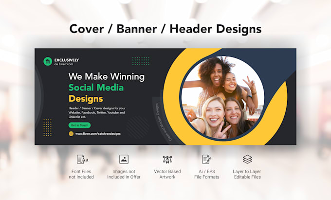 Gig Preview - Design a facebook cover youtube banner linkedin banner