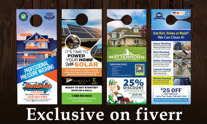 Bestseller - design door hanger, rack card, postcard for cleaning, roofing, solar, lawn care