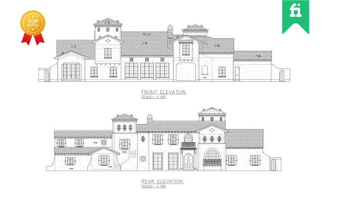 Gig Preview - Draw any architectural elevation in auto cad 2d