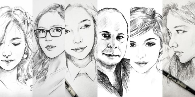 Gig Preview - Draw a stylish pencil portrait from your images