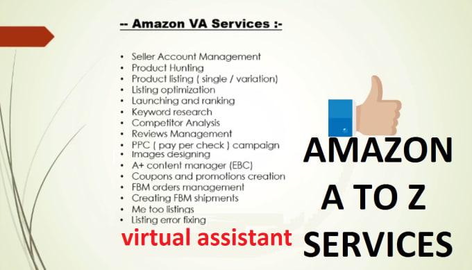 Gig Preview - Become your virtual assistant, amazon