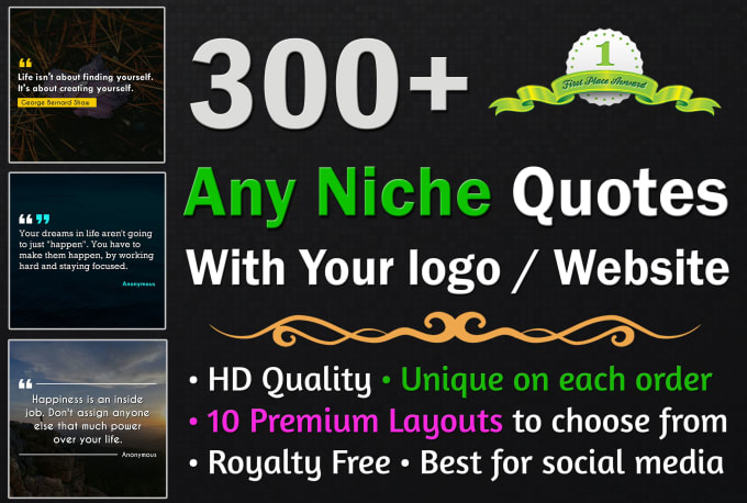 Gig Preview - Design HD image quotes on any niche with your logo or website