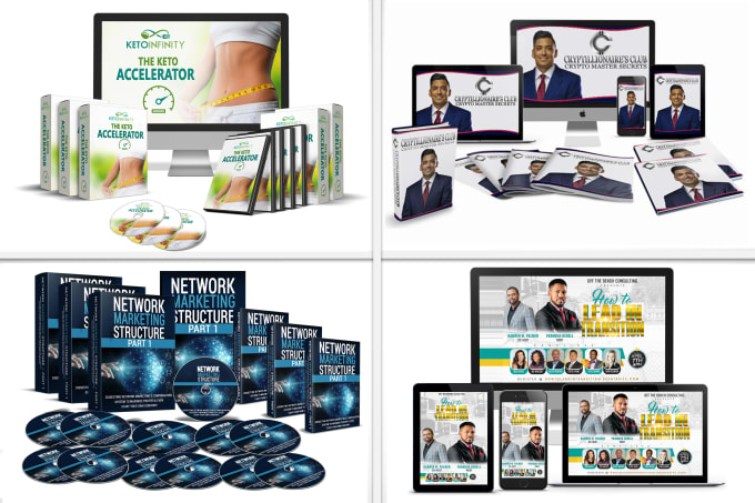 Gig Preview - Design ecover bundle, digital product mockup, course mockup