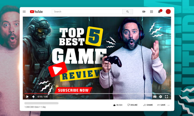 Gig Preview - Design attractive youtube thumbnail