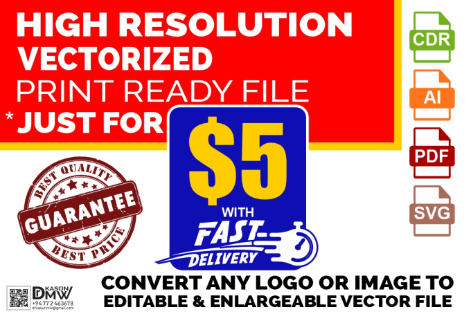 Gig Preview - Redraw your existing image or logo to an editable and enlargeable vector file