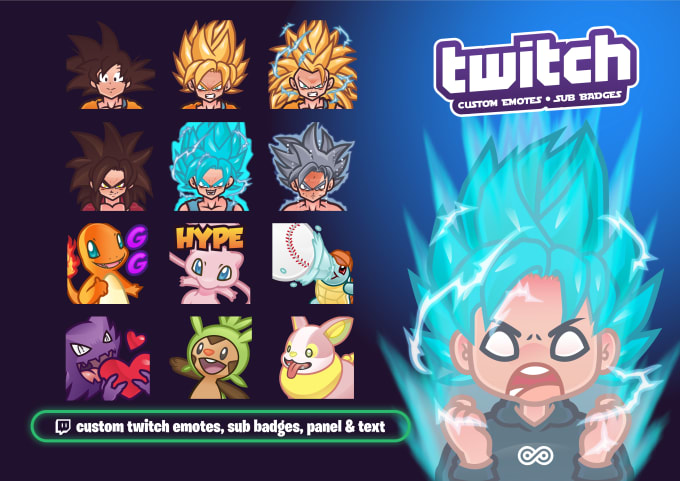 Gig Preview - Create custom twitch emotes, badges,  cute chibi style