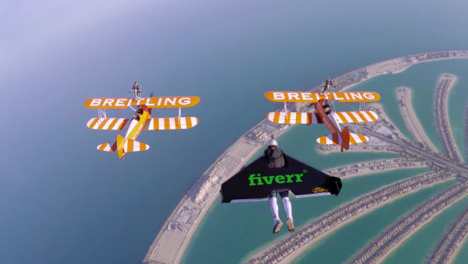 Gig Preview - Promote your logo and website flying in dubai 4k