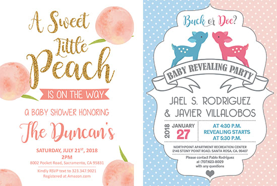 Gig Preview - Design retro baby shower invitations