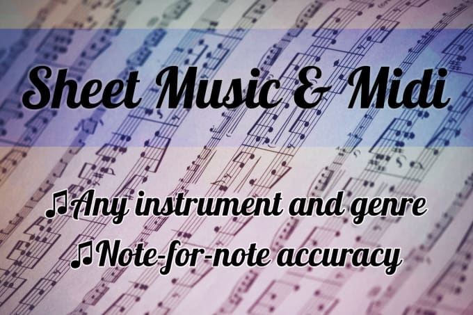 Bestseller - transcribe a song into sheet music, tabs or midi