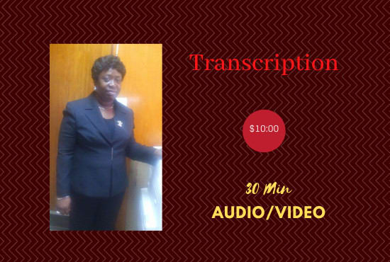 Gig Preview - Transcribe 30 minutes of video or audio