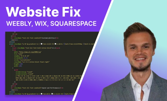 Gig Preview - Fix your weebly, wix or squarespace website