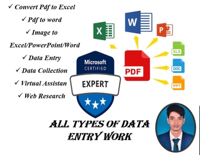 Bestseller - do data entry in excel, word, powerpoint, google sheets within 1 hour