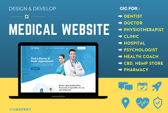 Gig Preview - Create doctor, dental and medical healthcare website