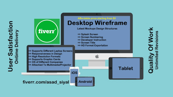 Gig Preview - Design mockup and wireframe for your applications