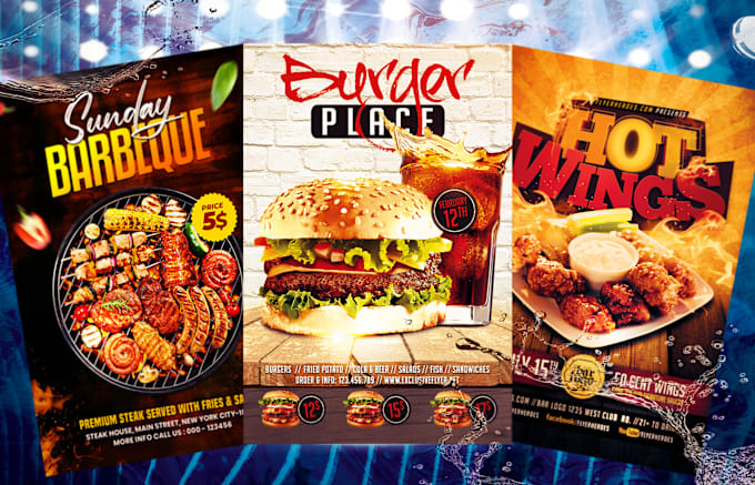 Gig Preview - Design fantabulous restaurant, food and promotional flyer