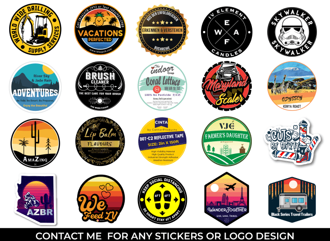 Bestseller - do unique custom stickers, label, badge design in 1 hour