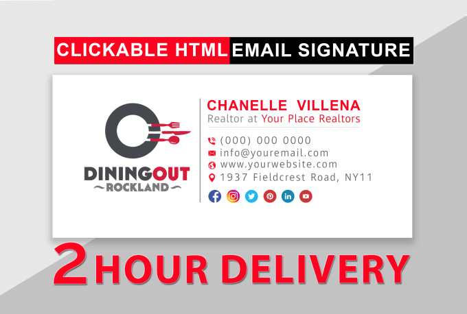 Gig Preview - Design a clickable HTML email signature