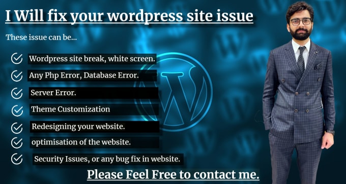 Gig Preview - Fix your wordpress site bugs errors and issues instantly