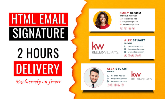 Gig Preview - Make clickable HTML email signature for gmail, outlook, more