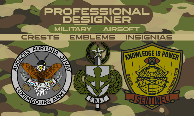 Gig Preview - Design military or airsoft emblems, crests, and insignias