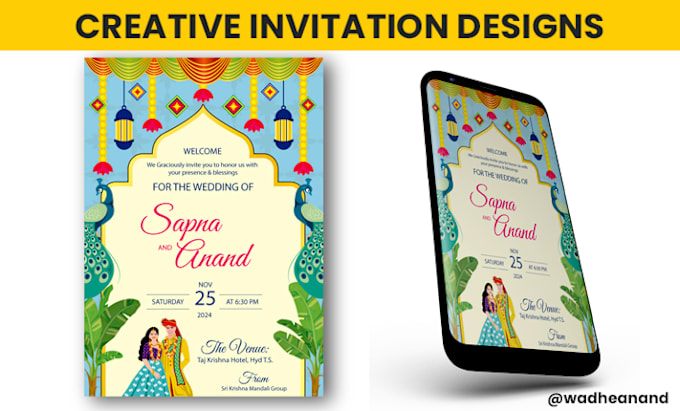 Gig Preview - Design wedding baby shower cradle ceremony invitations