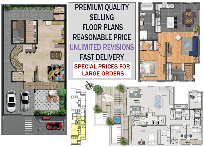 Gig Preview - Create impressive  2d marketing floor plans in 12hrs