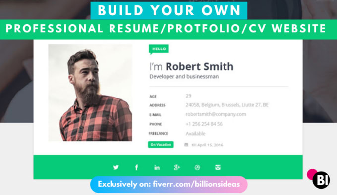 Bestseller - create a professional resume, portfolio, cv website