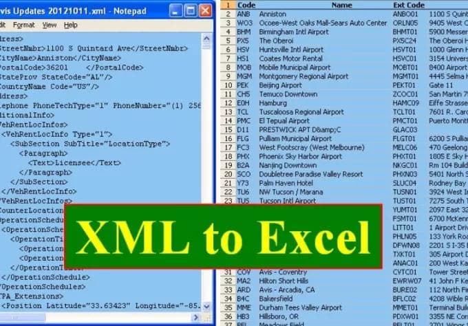 Gig Preview - Convert XML to excel or google sheet