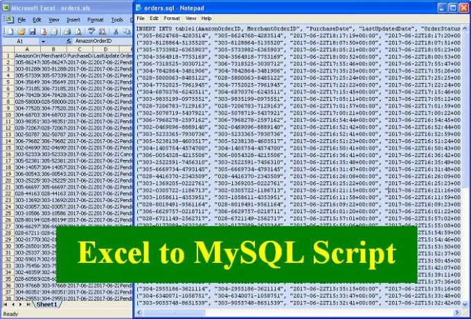 Gig Preview - Convert mysql script to excel or google sheet vice versa