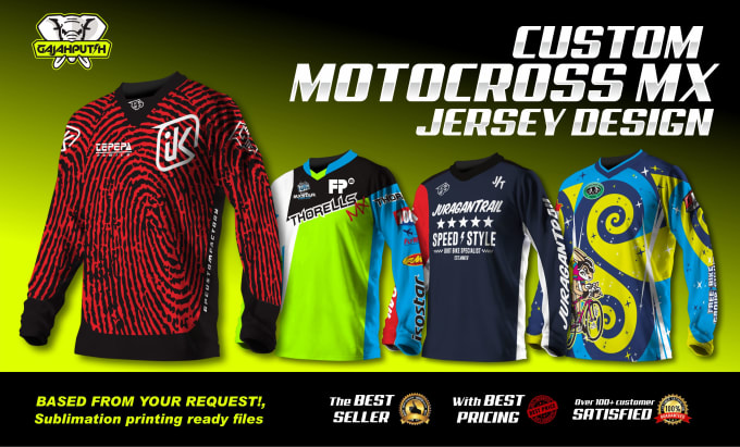 Gig Preview - Make motocross mx jersey design,mountain bike, bmx too