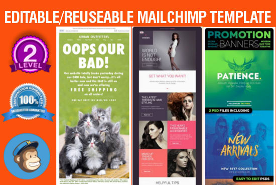 Gig Preview - Design responsive mailchimp email template