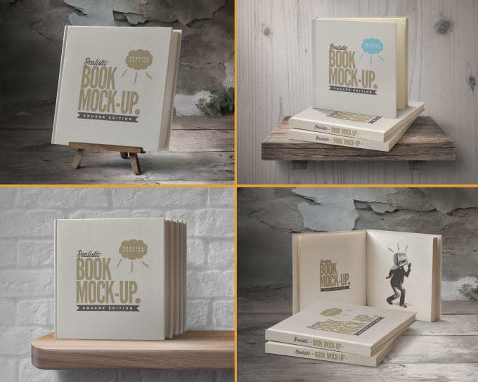 Gig Preview - Create your square 2d book to 10 3d  mockup